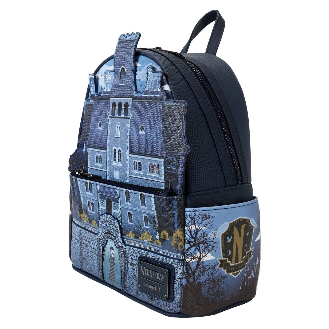 Loungefly MGM Wednesday Nevermore Academy Castle Glow Mini Backpack