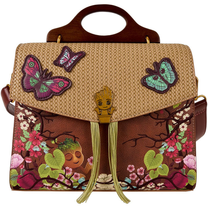Loungefly Marvel Guardians of the Galaxy Floral Groot Crossbody Bag