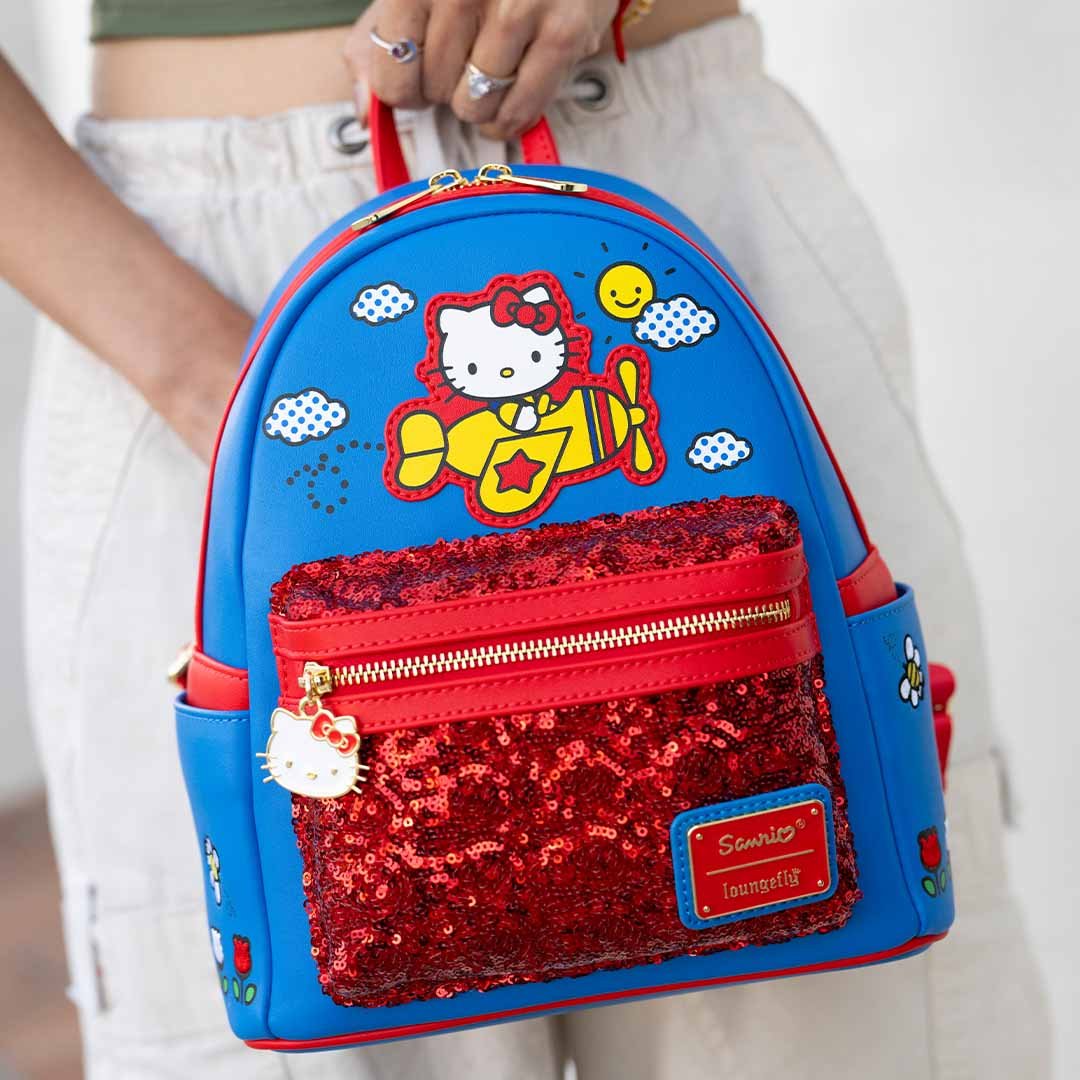 Loungefly Sanrio Hello Kitty Flight Adventure Sequin Mini Backpack