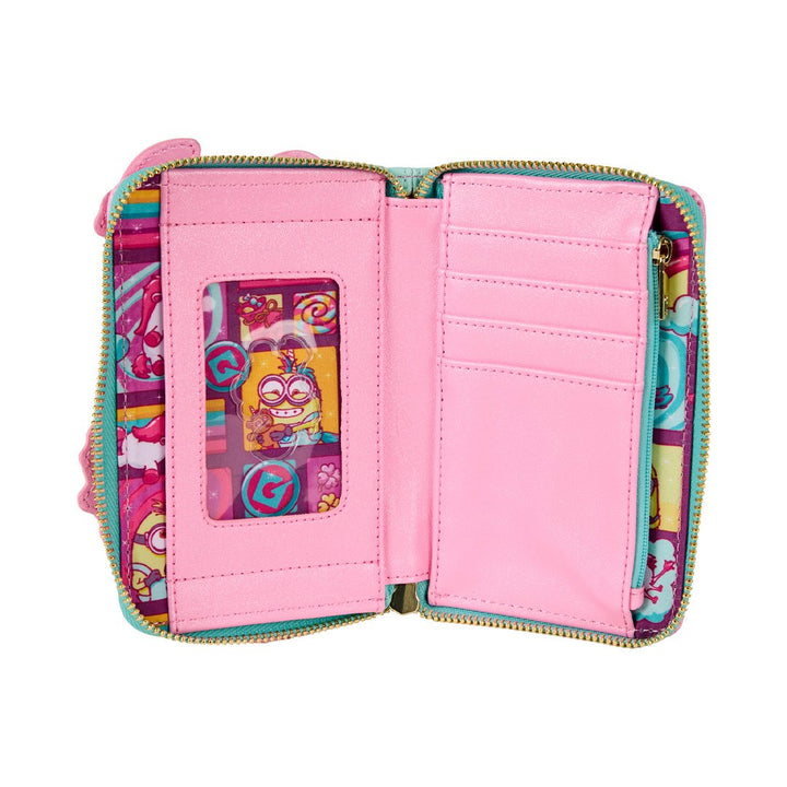 Loungefly Universal Minions Fluffy Unicorn Rainbow Glitter Zip Around Wallet