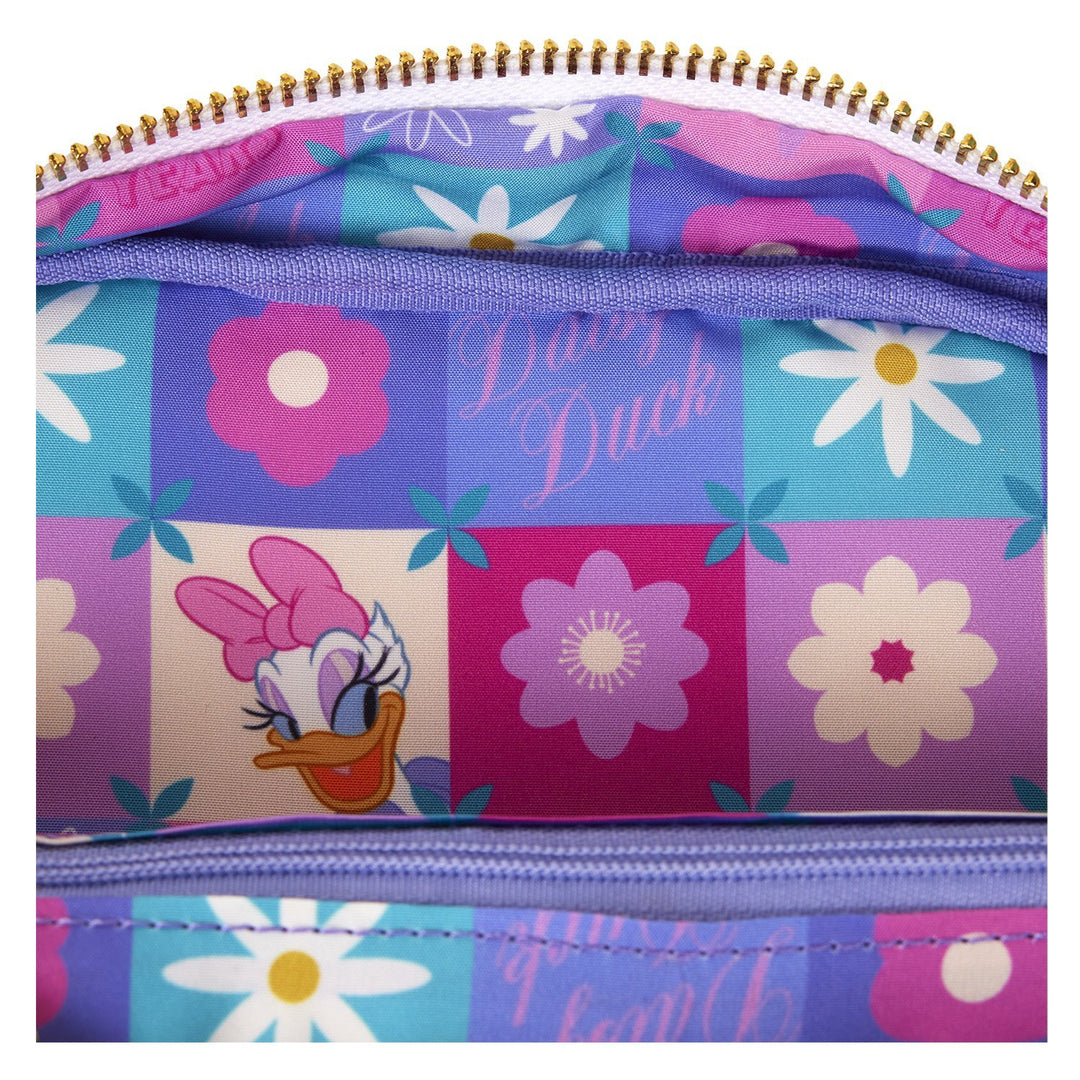 Loungefly Disney Daisy Duck 85th Anniversary Nylon Sling Crossbody Bag with Coin Bag