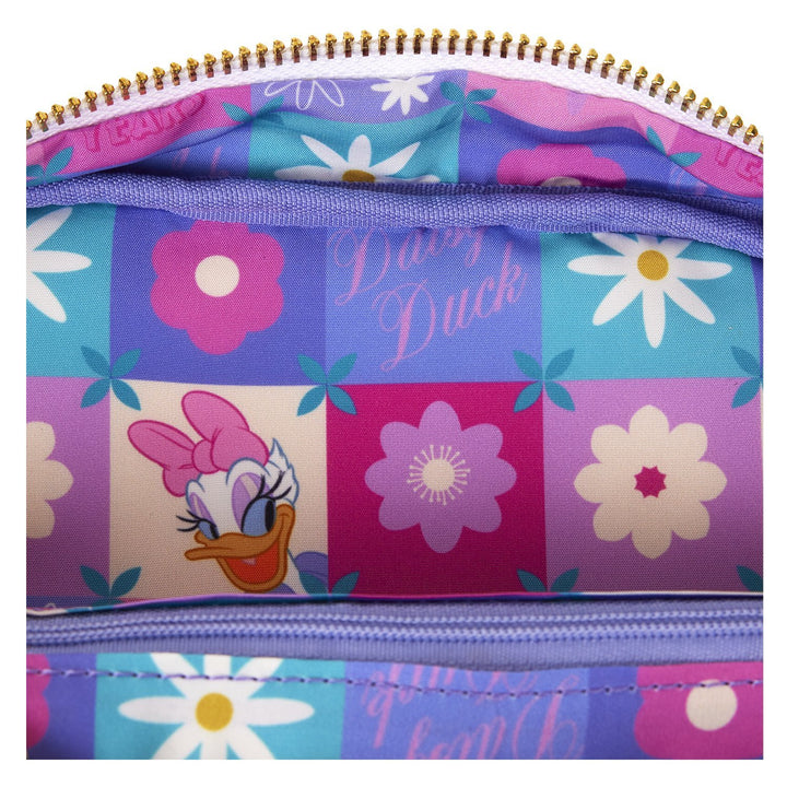 Loungefly Disney Daisy Duck 85th Anniversary Nylon Sling Crossbody Bag with Coin Bag