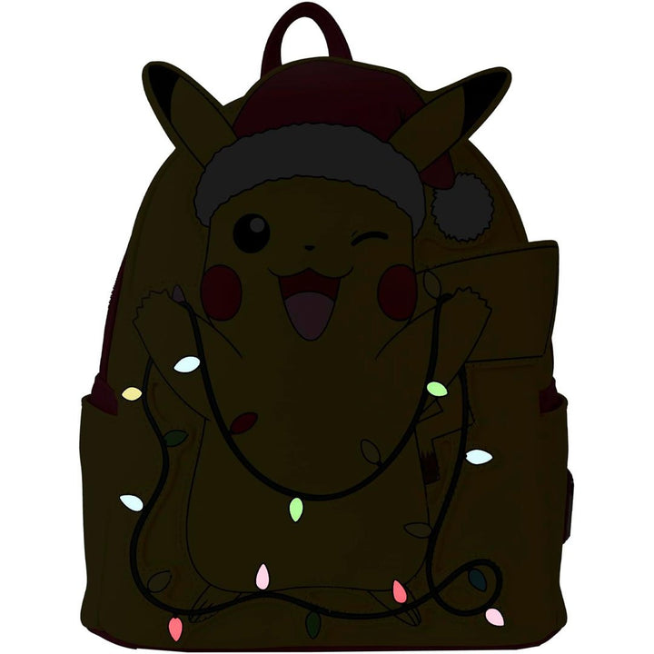 Loungefly Pokemon Santa Pikachu Christmas Lights Light Up Mini Backpack