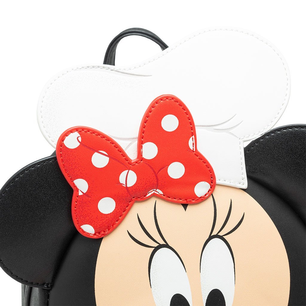The cutest chef Minnie  Mouse Loungefly Mini Backpack Loungefly Disney Chef Minnie Cosplay Mini Backpack– LF Lovers main image 4