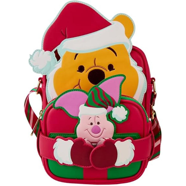 Loungefly Disney Winnie The Pooh Santa Winnie &amp; Piglet Crossbuddies Cosplay Crossbody Bag With Coin Bag
