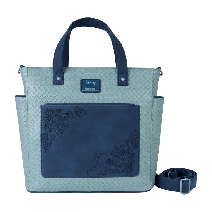 Loungefly Disney Stitch Embroidered Woven Convertible Backpack &amp; Tote Crossbody Bag
