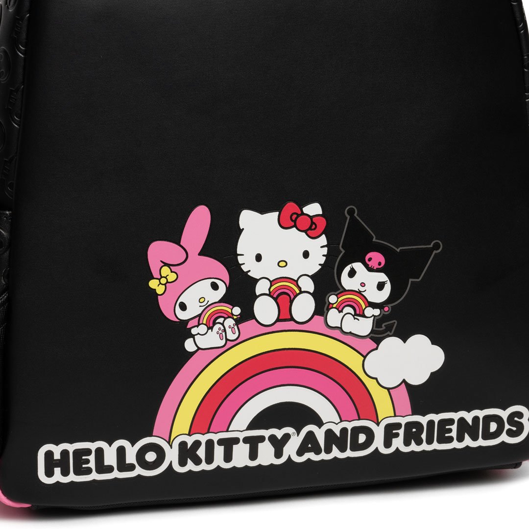 Loungefly Sanrio Kuromi, My Melody, and Hello Kitty Glow In The Dark Triple Pocket Mini Backpack - 707 Street Exclusive