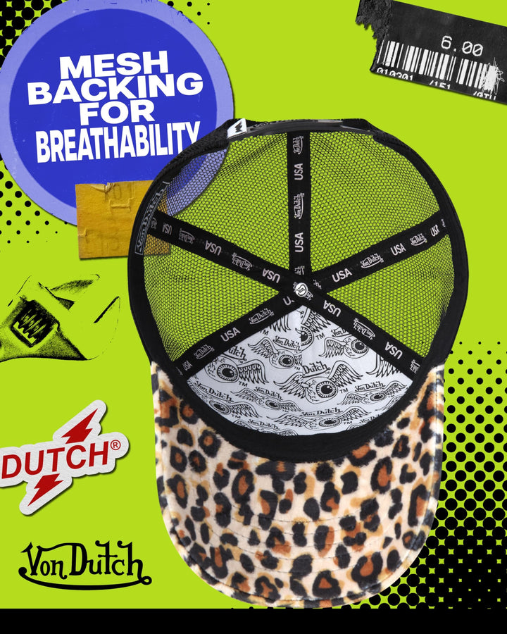Von Dutch Unisex Trucker Hat - Plush Curved Bill Mesh Back Retro Classic Adjustable Snapback Baseball Cap for Men and Women