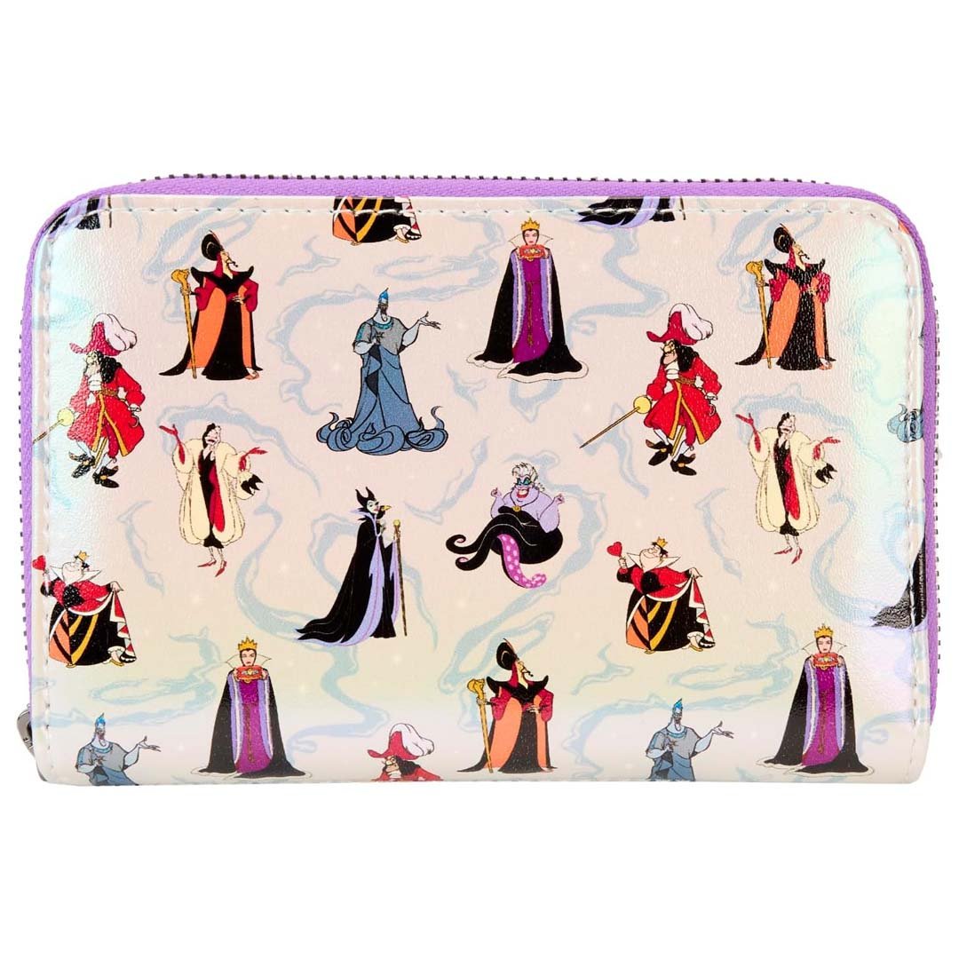 Loungefly Disney Villains Iridescent All-Over Print Zip Around Wallet