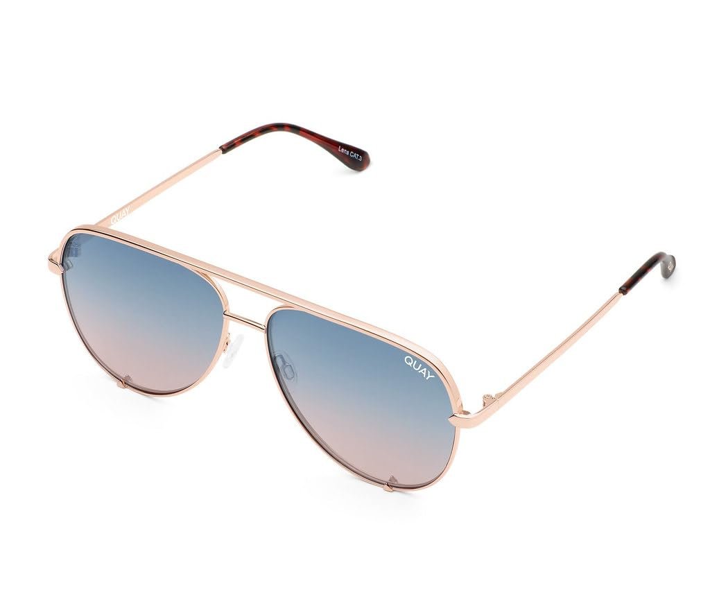 Quay Australia Unisex High Key Wire Frame Aviator Sunglasses