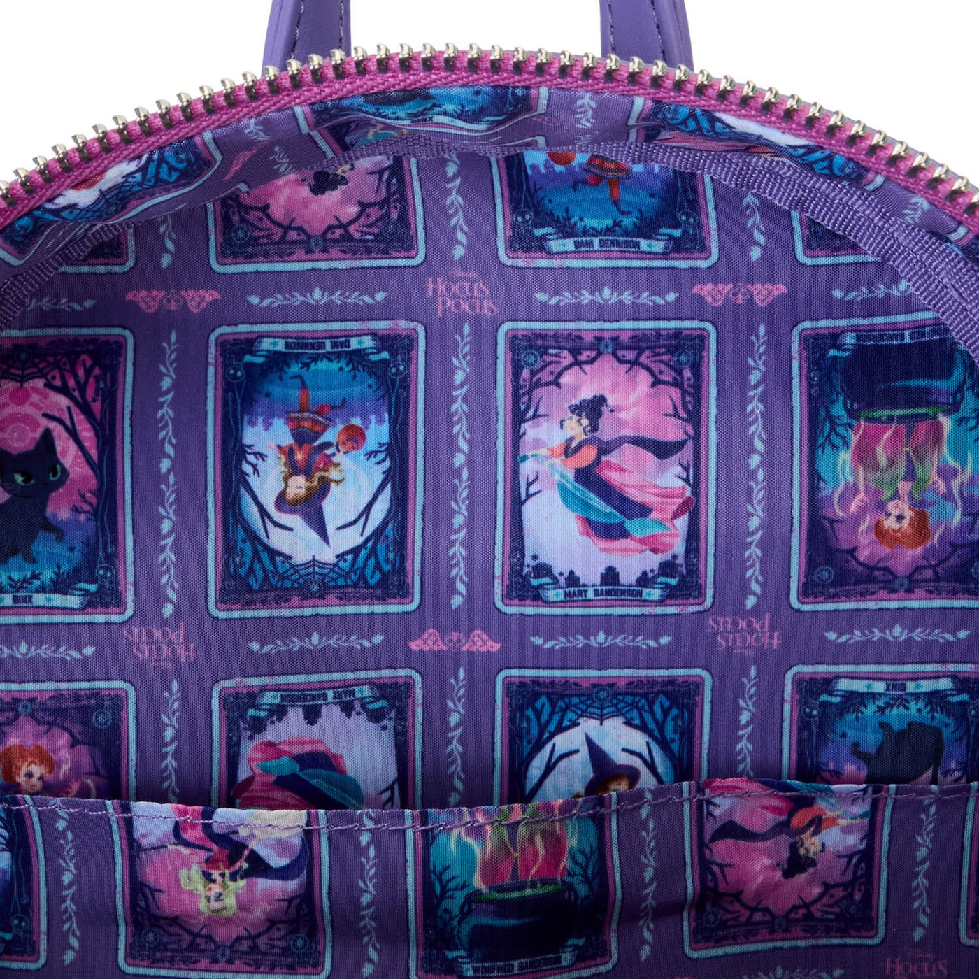 Loungefly Disney Hocus Pocus Tarot Card Binx Mini Backpack  inner lining