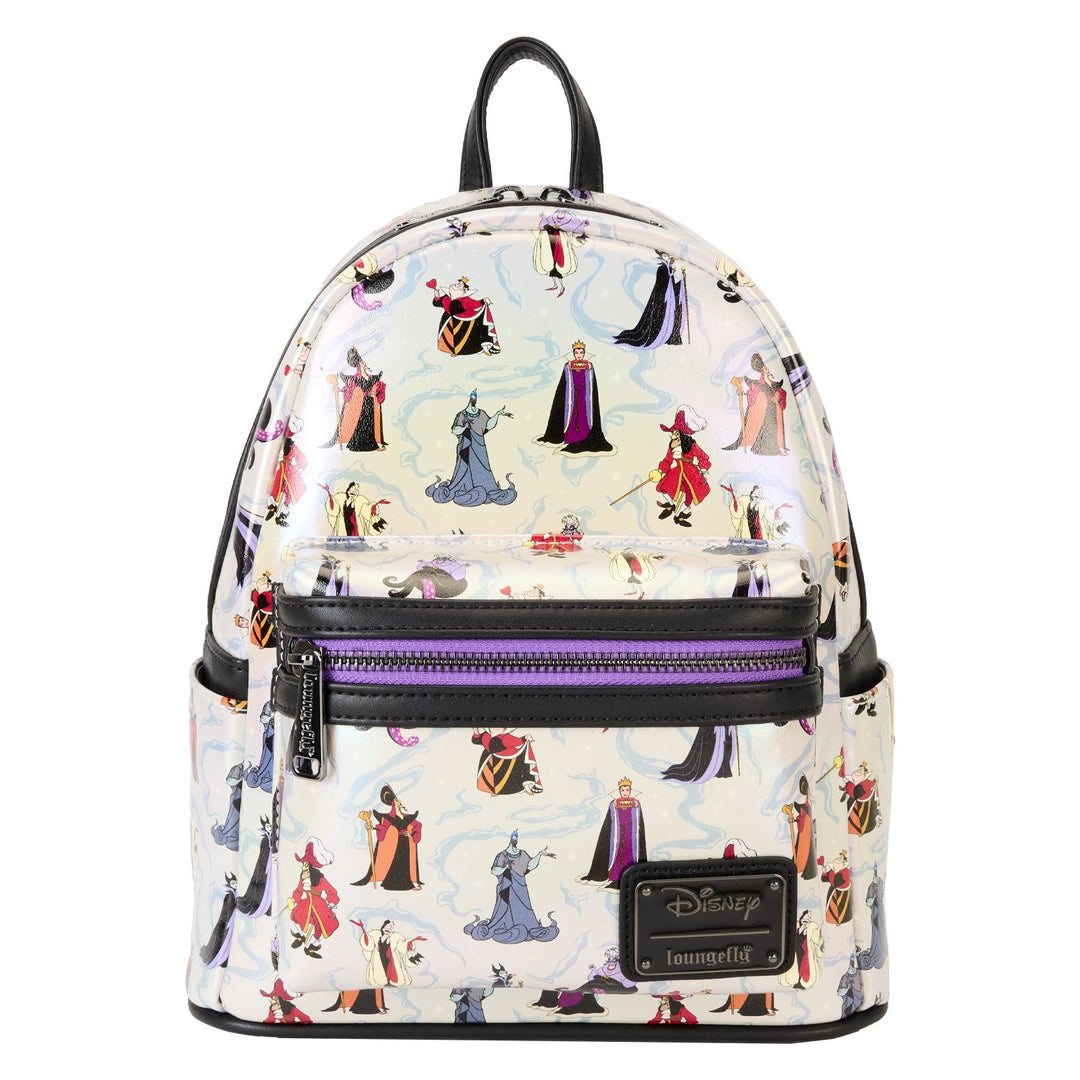 Loungefly Disney Villains Iridescent All-Over Print Mini Backpack