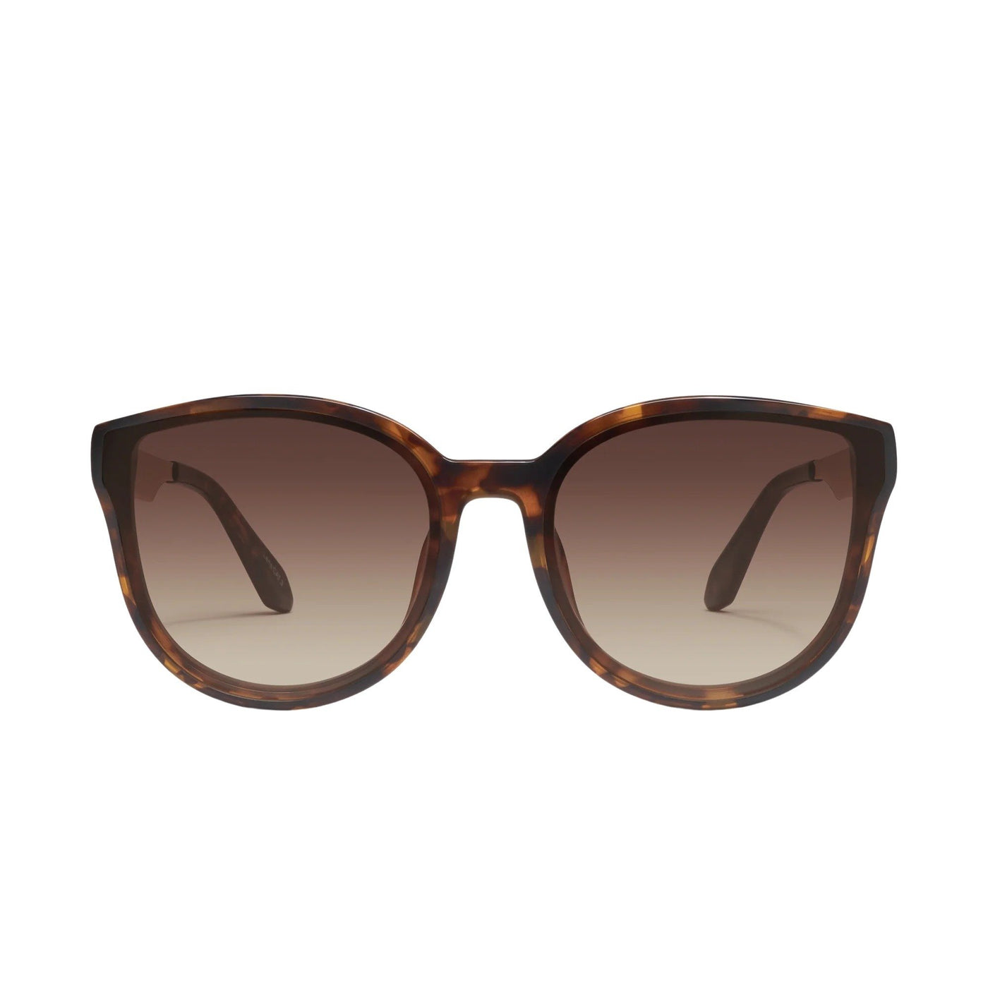Quay Women's Date Night Oversized Round Sunglasses (Neutral Tortoise Frame/Brown Lens) - front