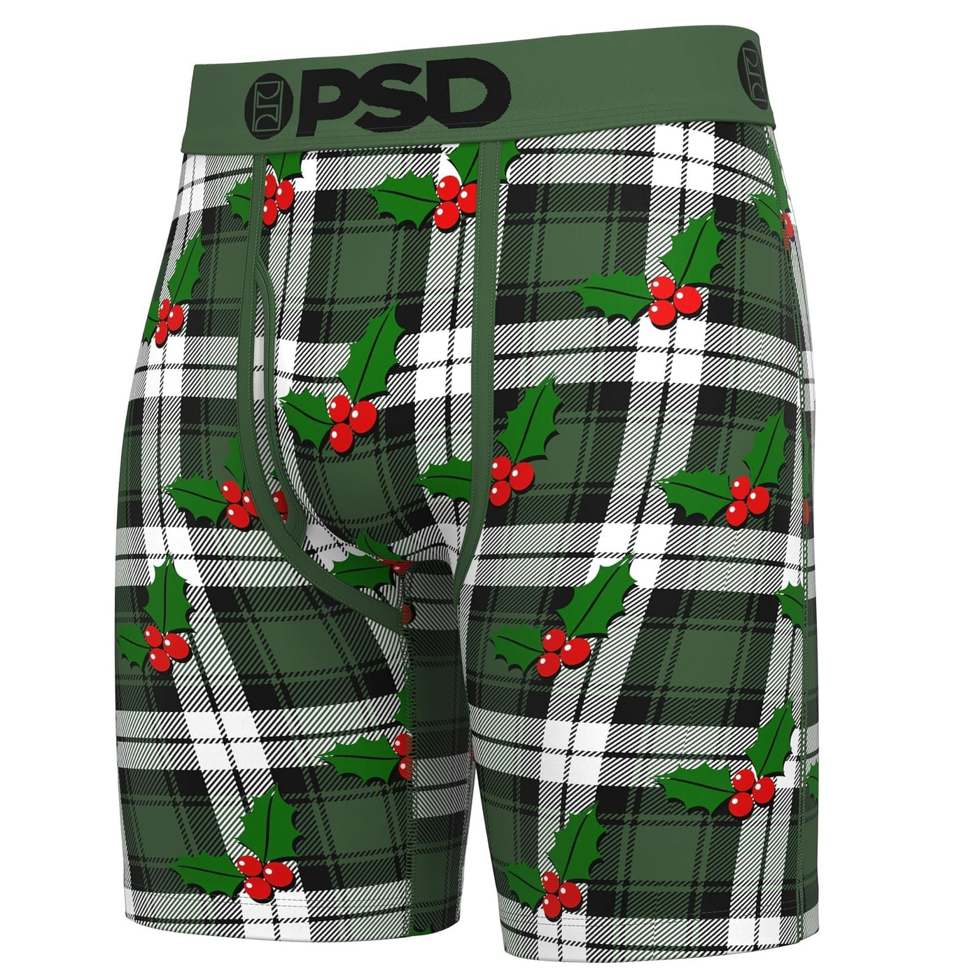 PSD Underwear Men's Xmas Modal Boxer Brief 3-Pack Box - Green