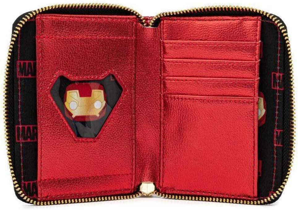 Pop! Loungefly Disney Marvel Iron Man Head Zip-Around Wallet