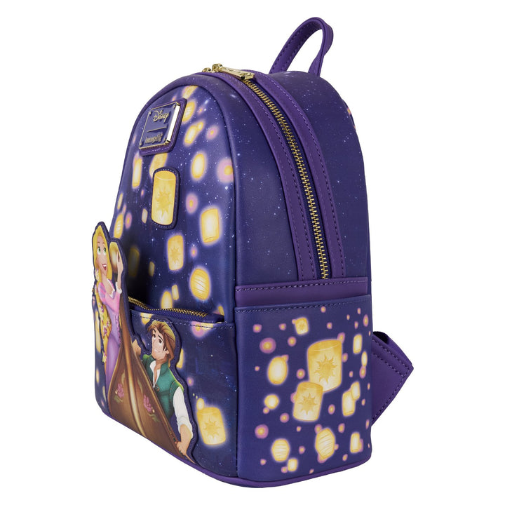 Loungefly Disney Tangled Rapunzel &amp; Flynn Rider Lantern Light Up Mini Backpack