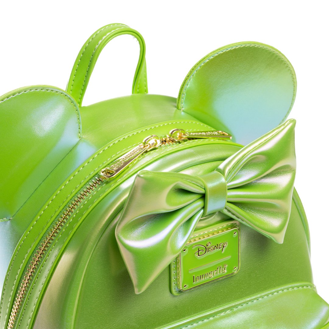 green super mini backpack Loungefly Disney The Minnie Mouse Classic Series Mini Backpack: Emerald Iridescent