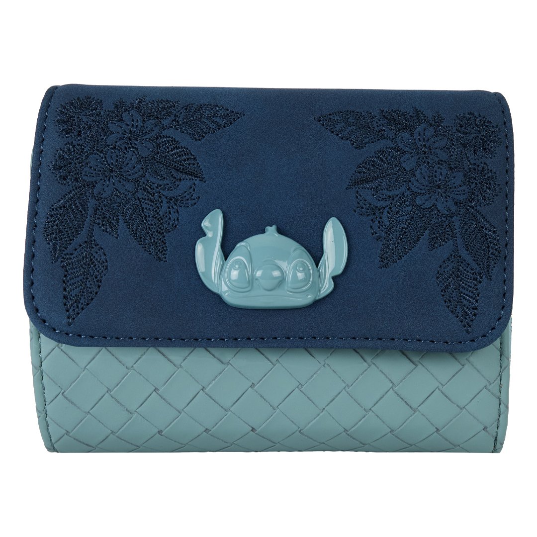 671803548602 - Loungefly Disney Stitch Embroidered Woven Wallet - front  