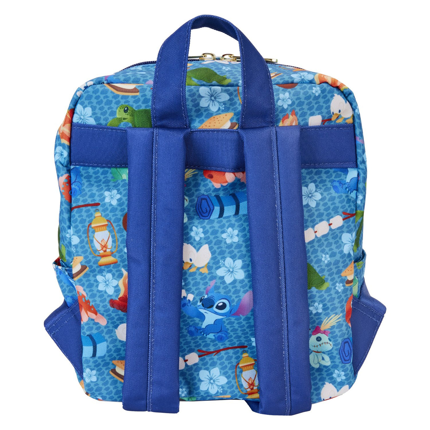 WDBK3646 - Loungefly Disney Lilo & Stitch Camping Cuties Allover Print Nylon Mini Backpack - Back