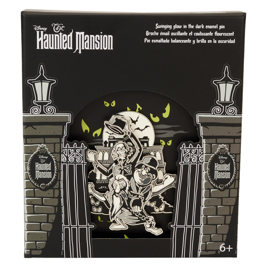 671803524385 - Loungefly Disney Haunted Mansion Hitchhiking Ghosts Moving 3" Collector Box Pin - front