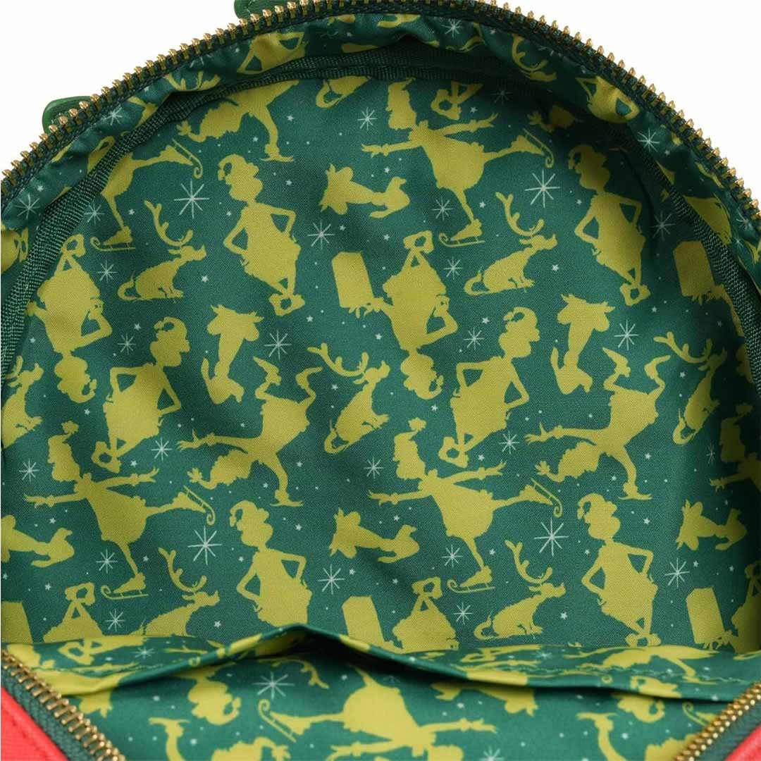 Loungefly Dr. Seuss How the Grinch Stole Christmas Grinch Christmas Present Mini Backpack - Entertainment Earth EX