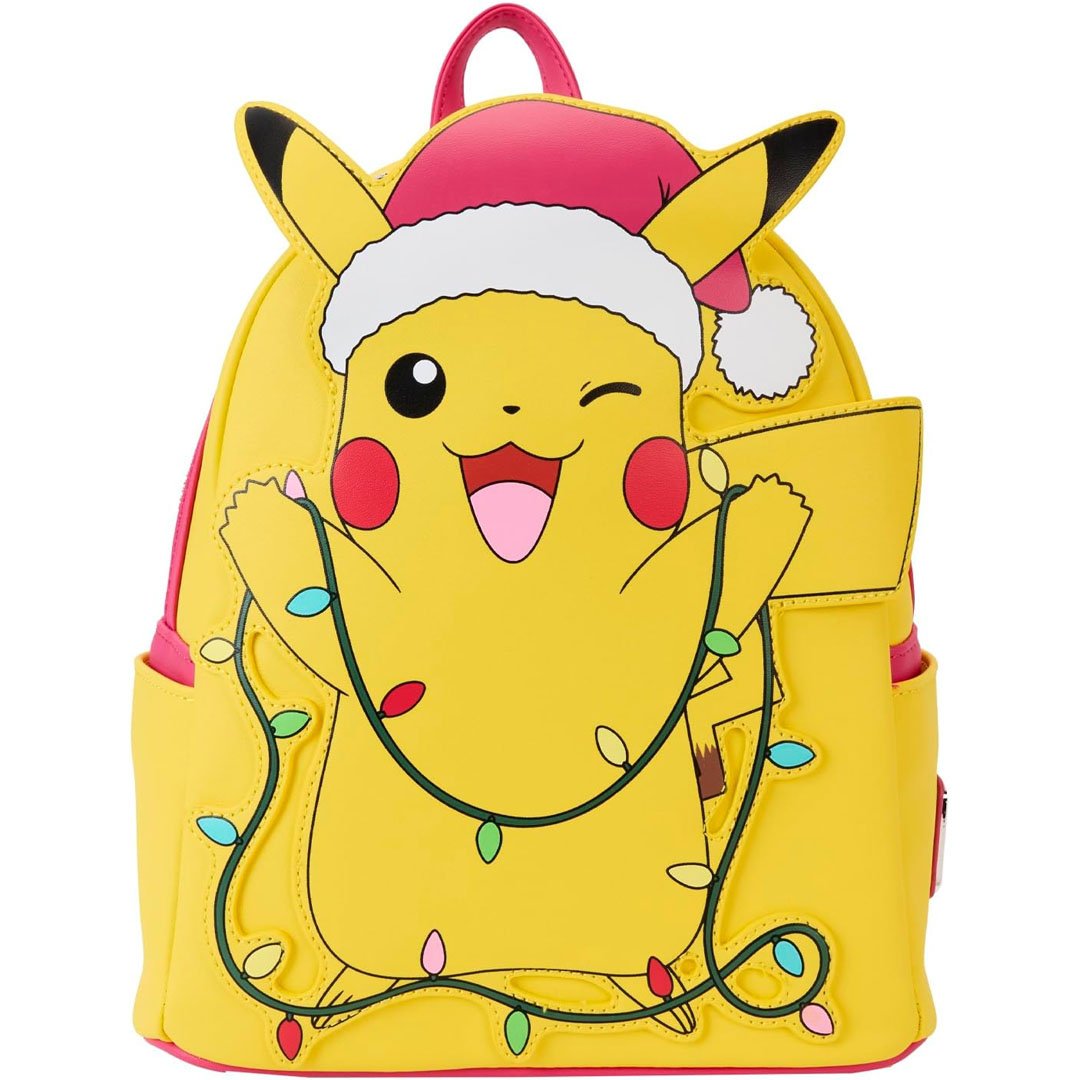 Loungefly Pokemon Santa Pikachu Christmas Lights Light Up Mini Backpack