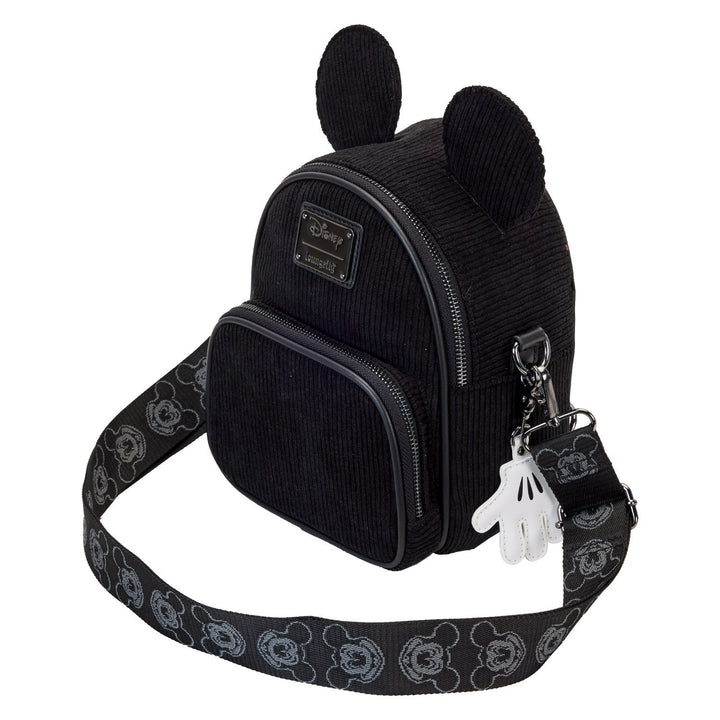 Loungefly Disney Mickey Mouse Classic Corduroy Convertible Mini Backpack &amp; Crossbody Bag