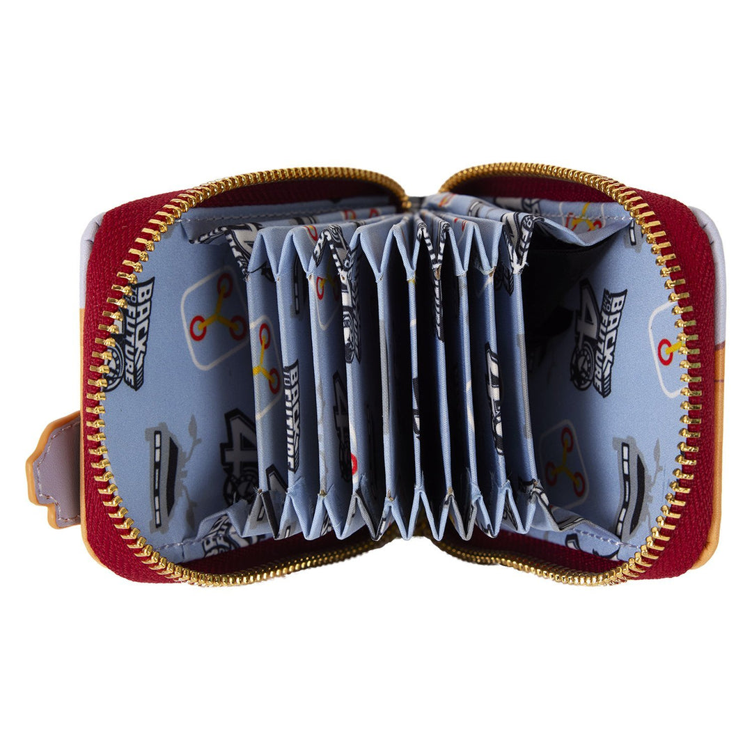 Loungefly Universal Back To The Future 40th Anniversary Delorean Accordion Wallet