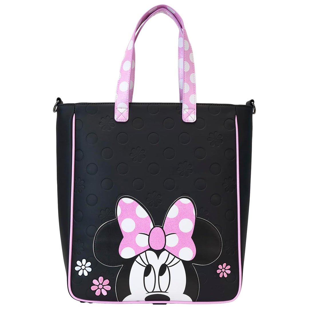 Loungefly Disney Minnie Mouse Floral Rock the Dots Tote Bag with Coin Bag