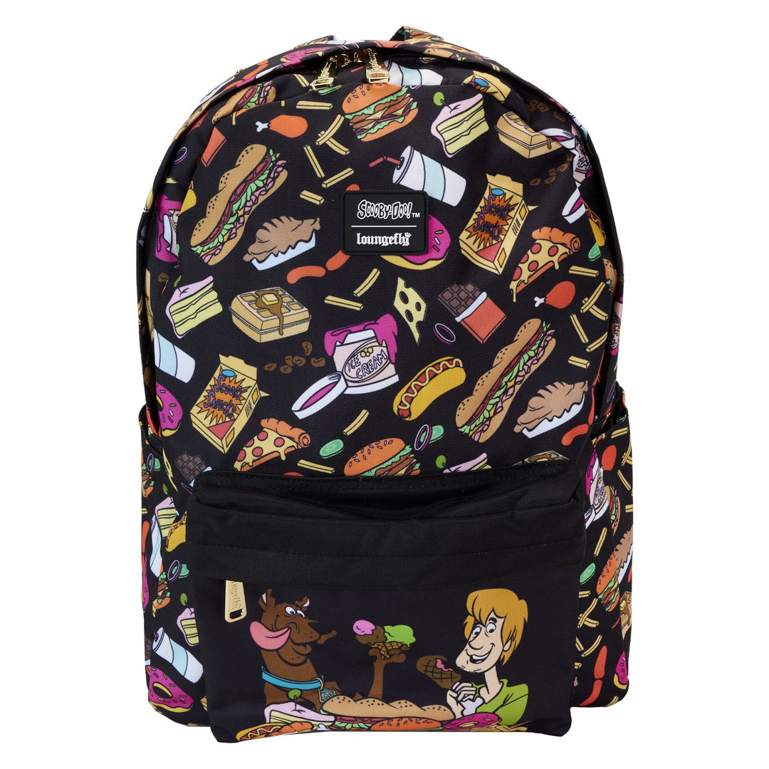 SBDBK0020 - Loungefly Warner Brothers Scooby-Doo Munchies Allover Print Full Size Nylon Backpack - Front