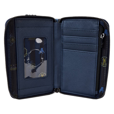 Loungefly MGM Wednesday Nevermore Academy Castle Zip Around Wallet