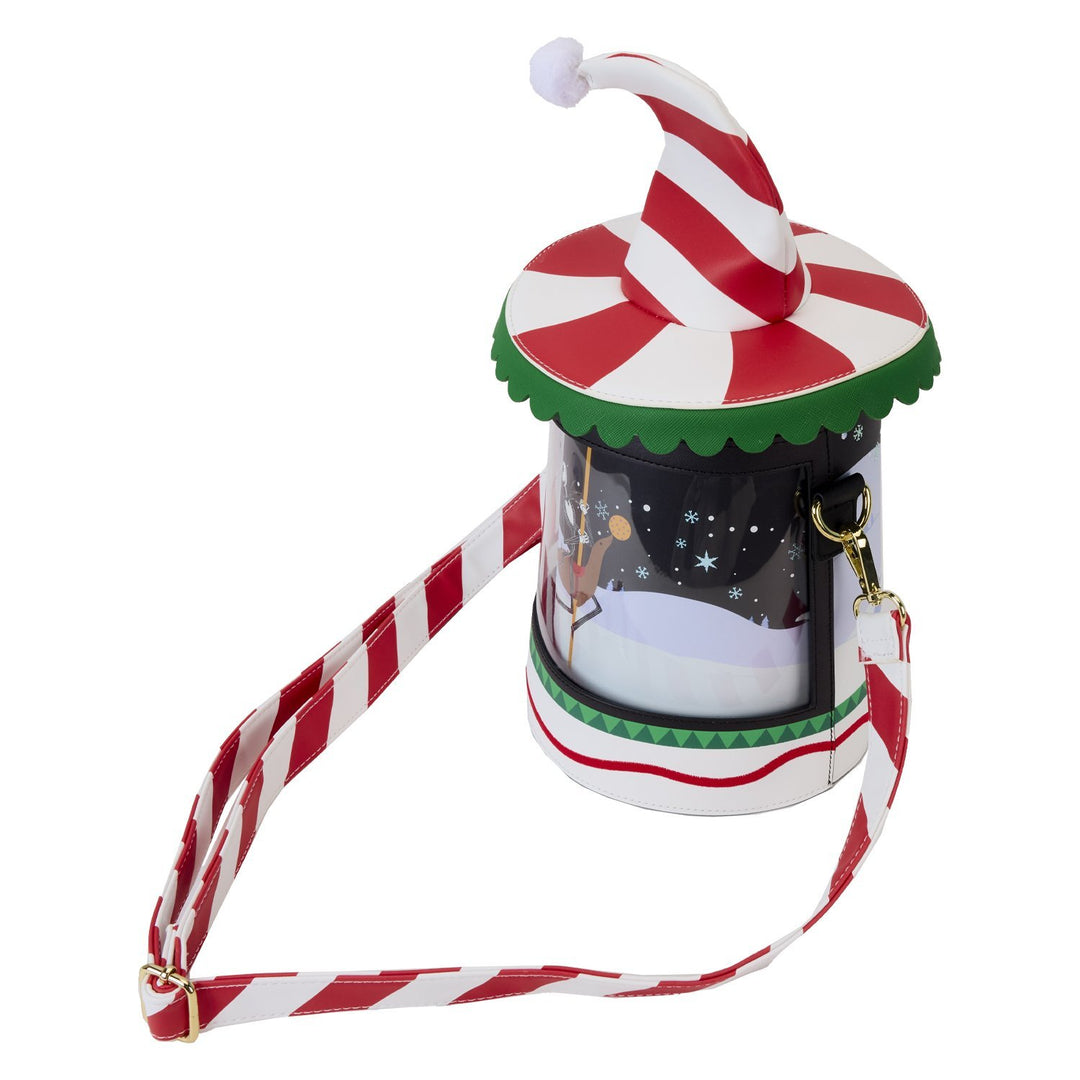 Loungefly Disney The Nightmare Before Christmas Candy Cane Carousel Spinning Figural Crossbody Bag