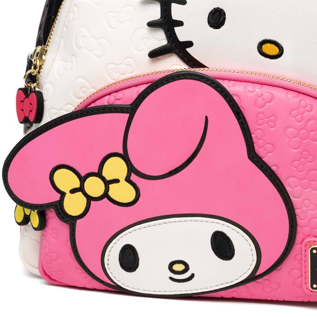 Loungefly Sanrio Kuromi, My Melody, and Hello Kitty Glow In The Dark Triple Pocket Mini Backpack - 707 Street Exclusive