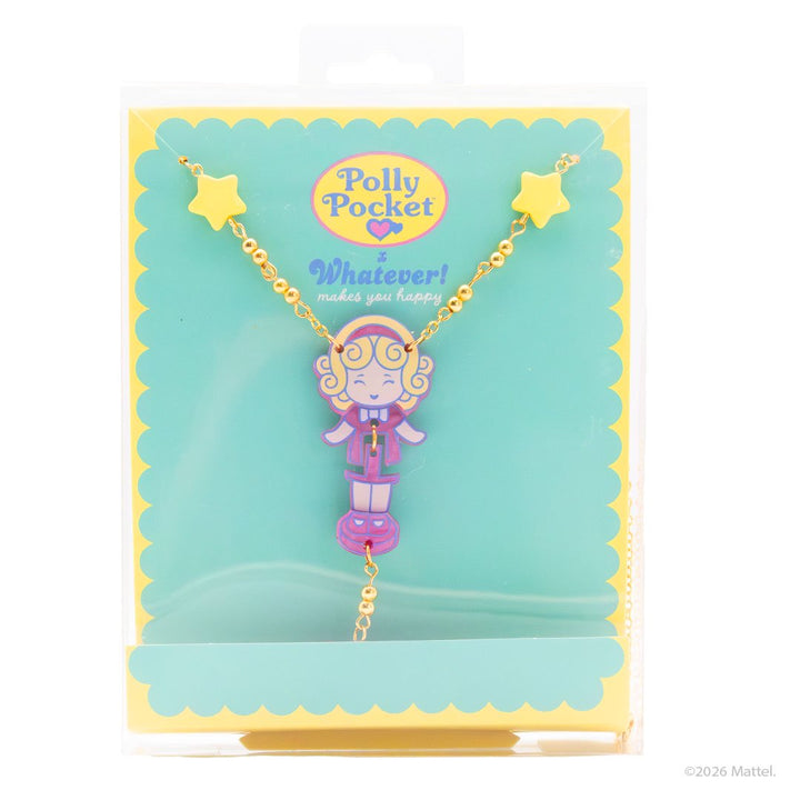 Whatever Makes You Happy Polly Pocket with Pink Bow Hinged Layered Acrylic Necklace