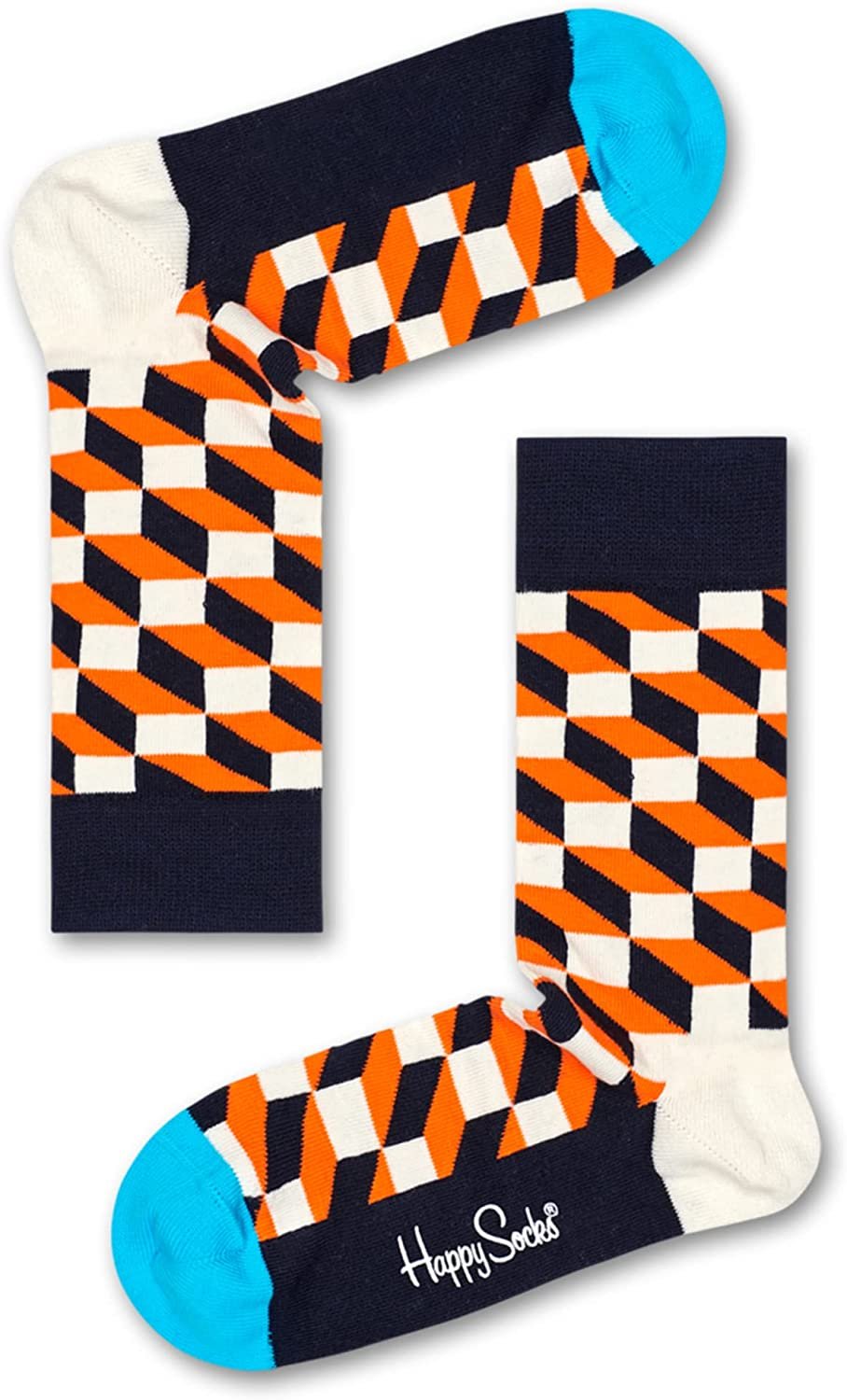 Happy Socks 4-Pack Amazon Stripe Gift Set, colorful and fun, Socks for Men and Women, Yellow-Navy-Blue-Orange-White-Green
