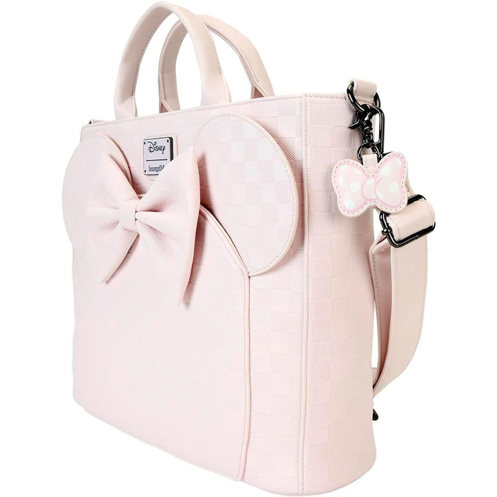 Loungefly Disney Minnie Mouse Checkered Texture Convertible Backpack &amp; Tote Bag