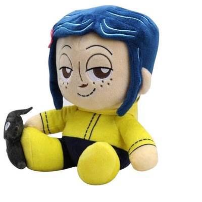 Kidrobot Coraline 8" Coraline and the Cat Phunny Plush Toy - 3/4 left angle