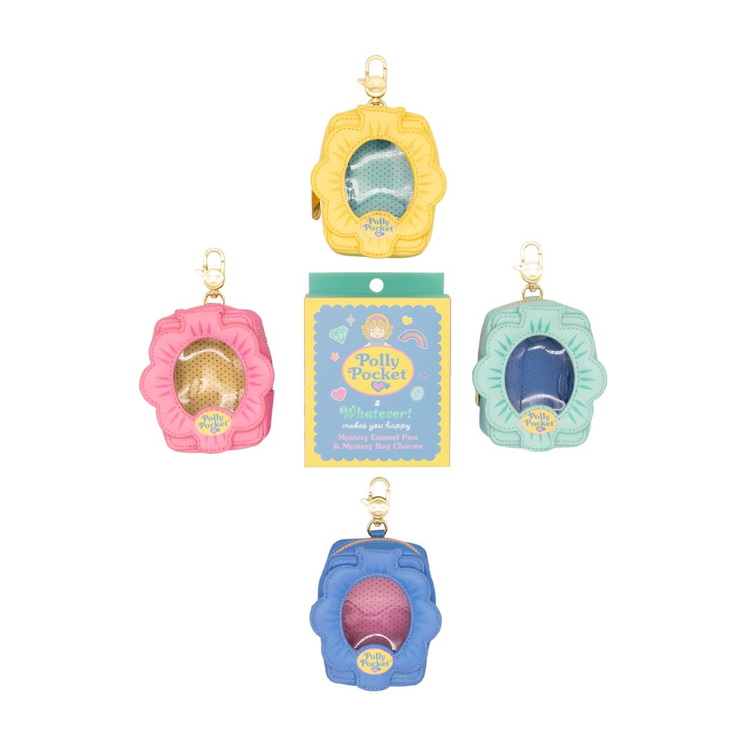 Whatever Makes You Happy Polly Pocket Double Blind Enamel Pin &amp; Mini ITA Bag Charms