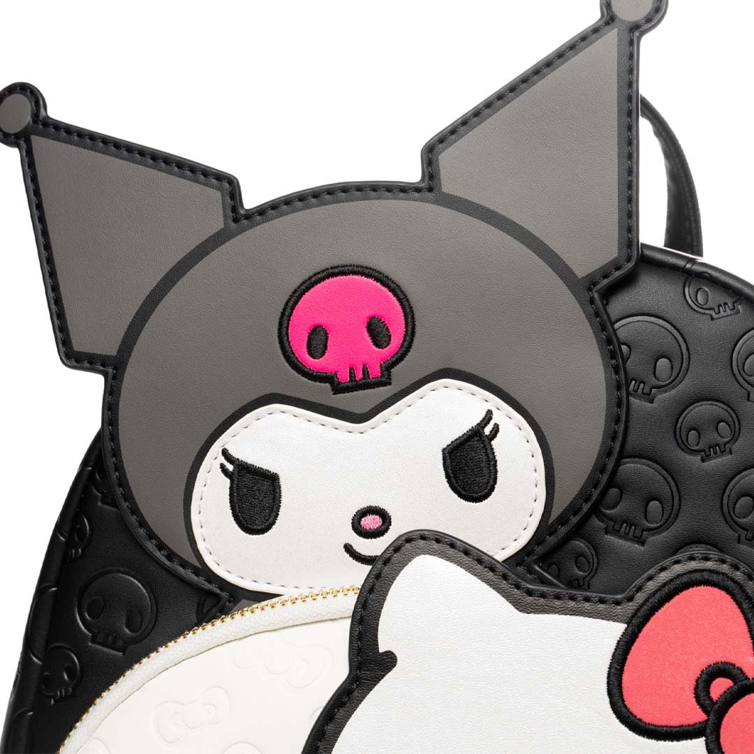 Loungefly Sanrio Kuromi, My Melody, and Hello Kitty Glow In The Dark Triple Pocket Mini Backpack - 707 Street Exclusive