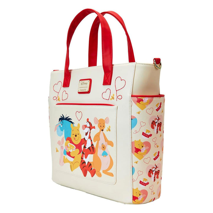 Loungefly Disney Winnie The Pooh &amp; Friends Hearts Convertible Backpack &amp; Tote Bag
