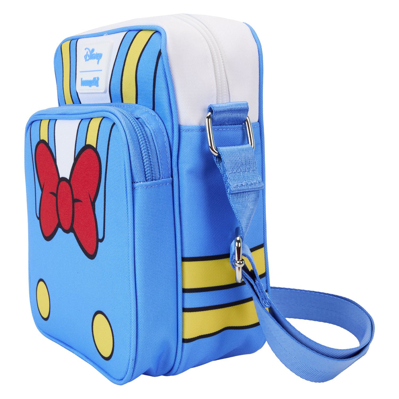 WDTB3018 - Loungefly Disney Donald Duck 90th Anniversary Nylon Passport Bag - Side View