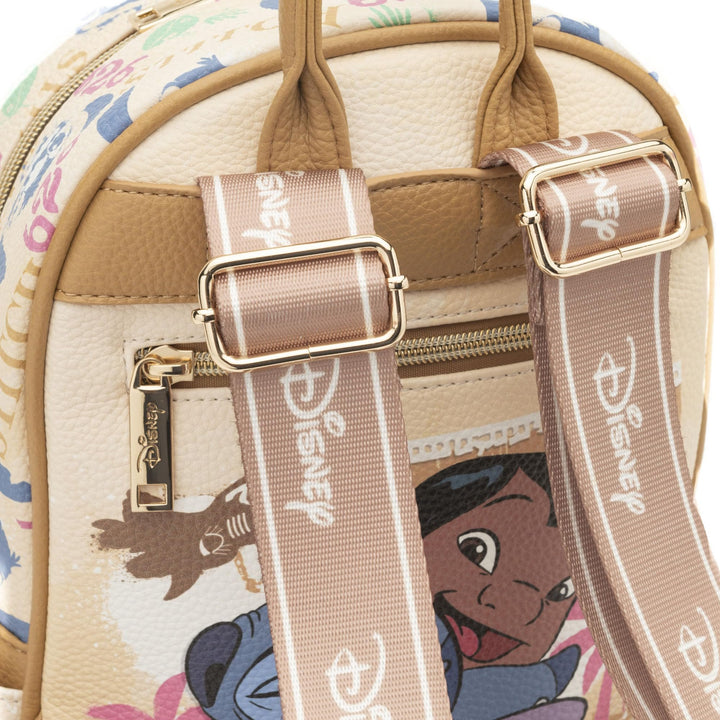 WondaPop Disney Aloha Stitch 11" Vegan Leather Mini Backpack - Straps