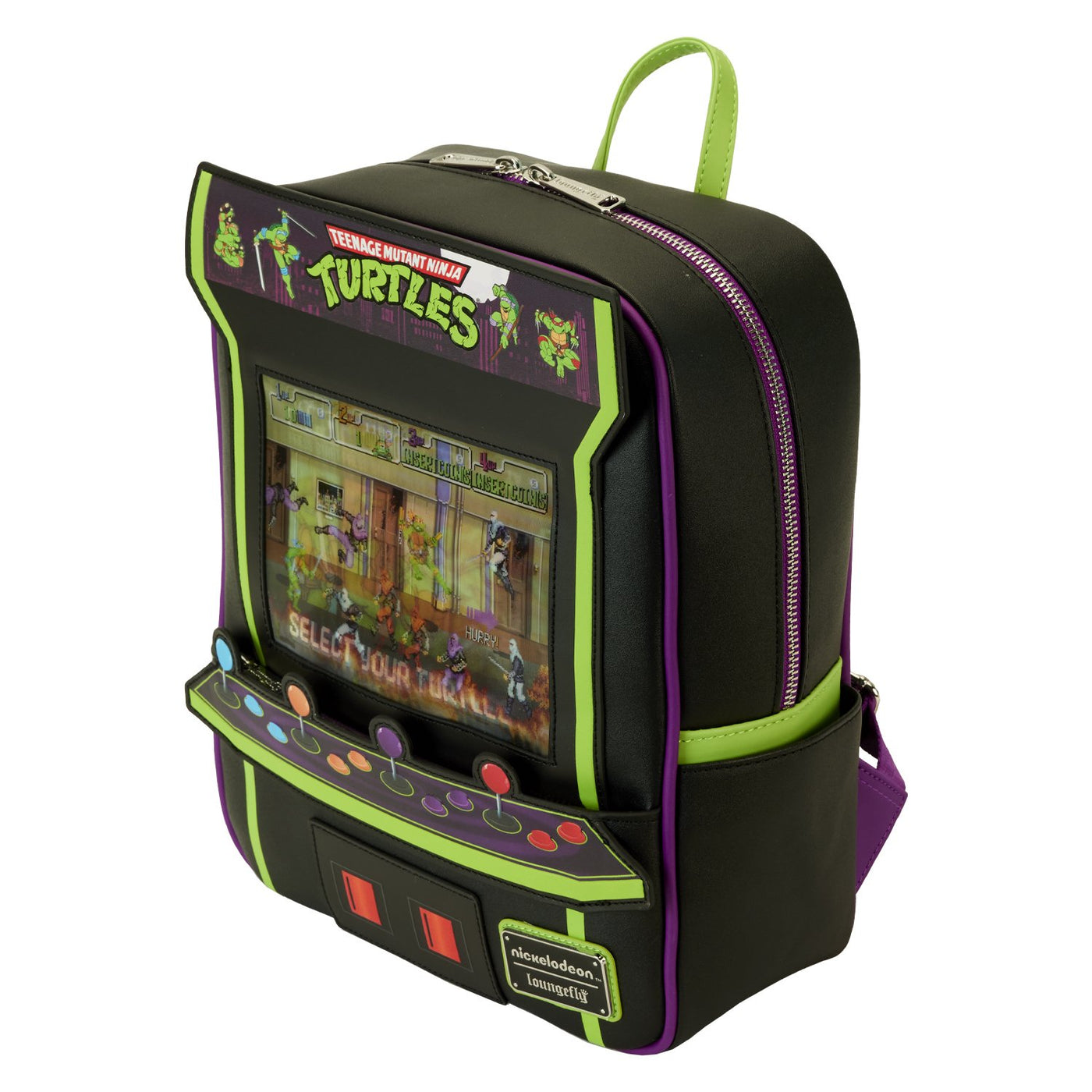 Loungefly Nickelodeon TMNT 40th Anniversary Vintage Arcade Mini Backpack - Top View