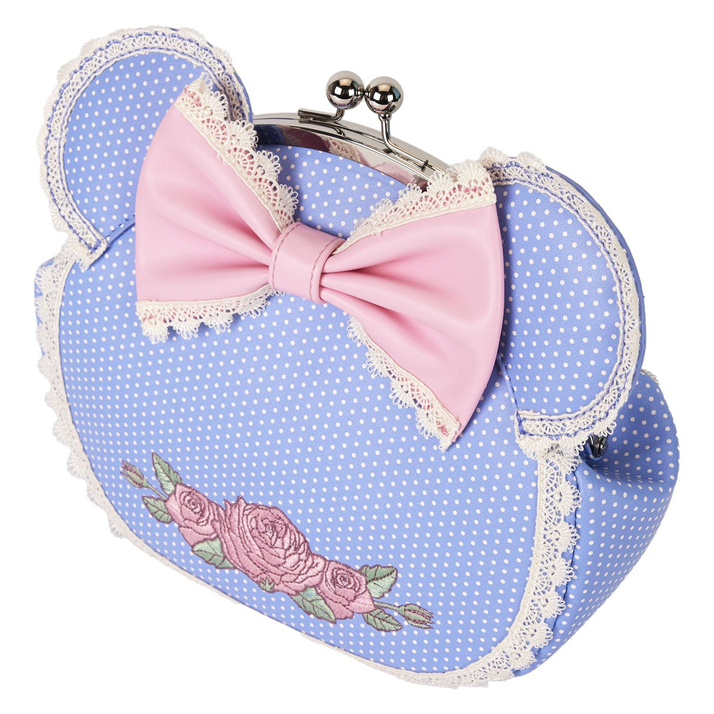 Loungefly Disney Minnie Floral and Lace Kisslock Crossbody Bag