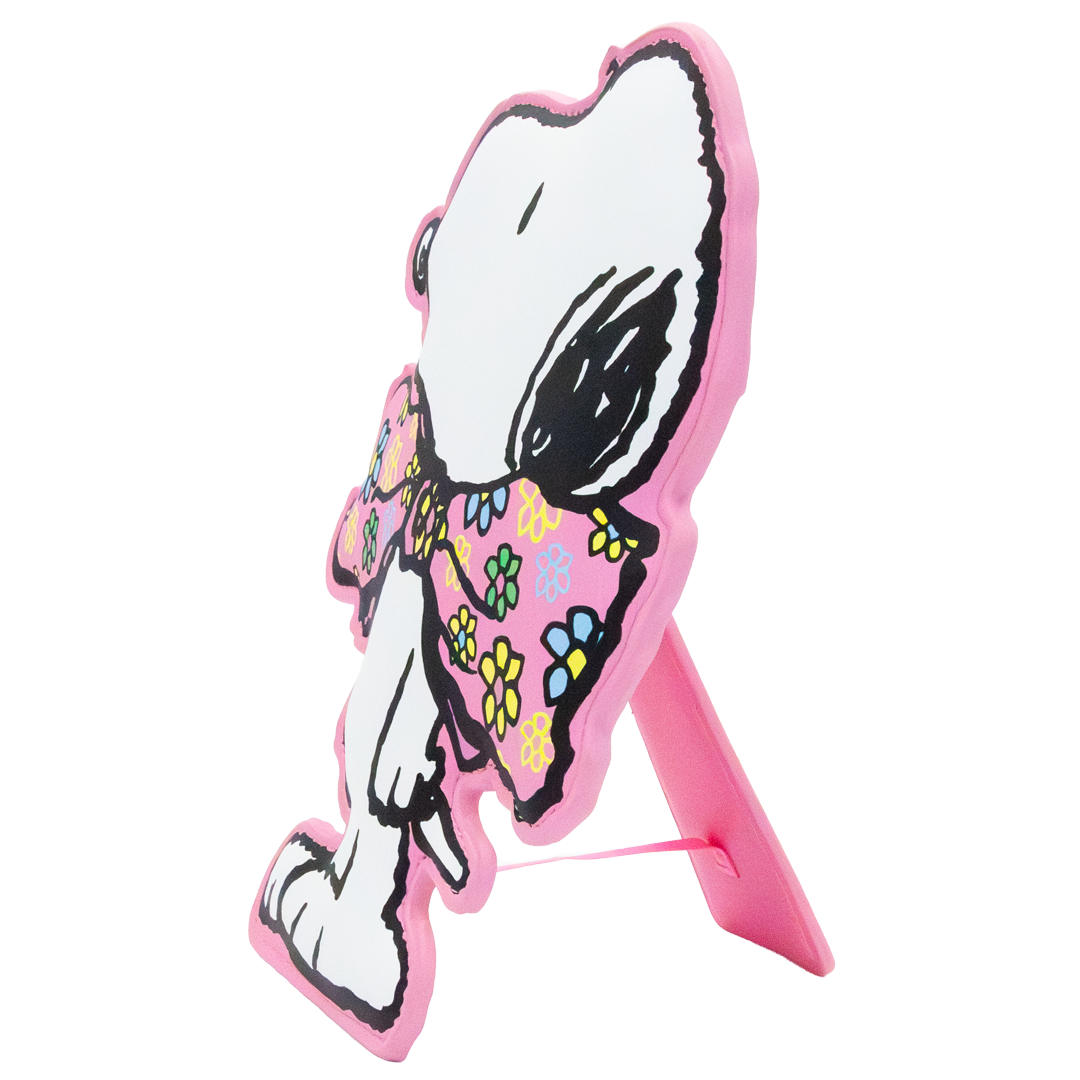 Whatever Makes You Happy Peanuts Snoopy Floral Bowtie Oversized Bag Charm w/ Stand