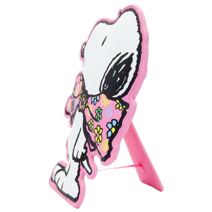 Whatever Makes You Happy Peanuts Snoopy Floral Bowtie Oversized Bag Charm w/ Stand