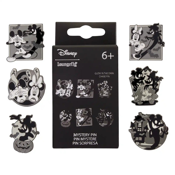 Loungefly Disney Mickey &amp; Minnie Ghost Mystery Box Pin