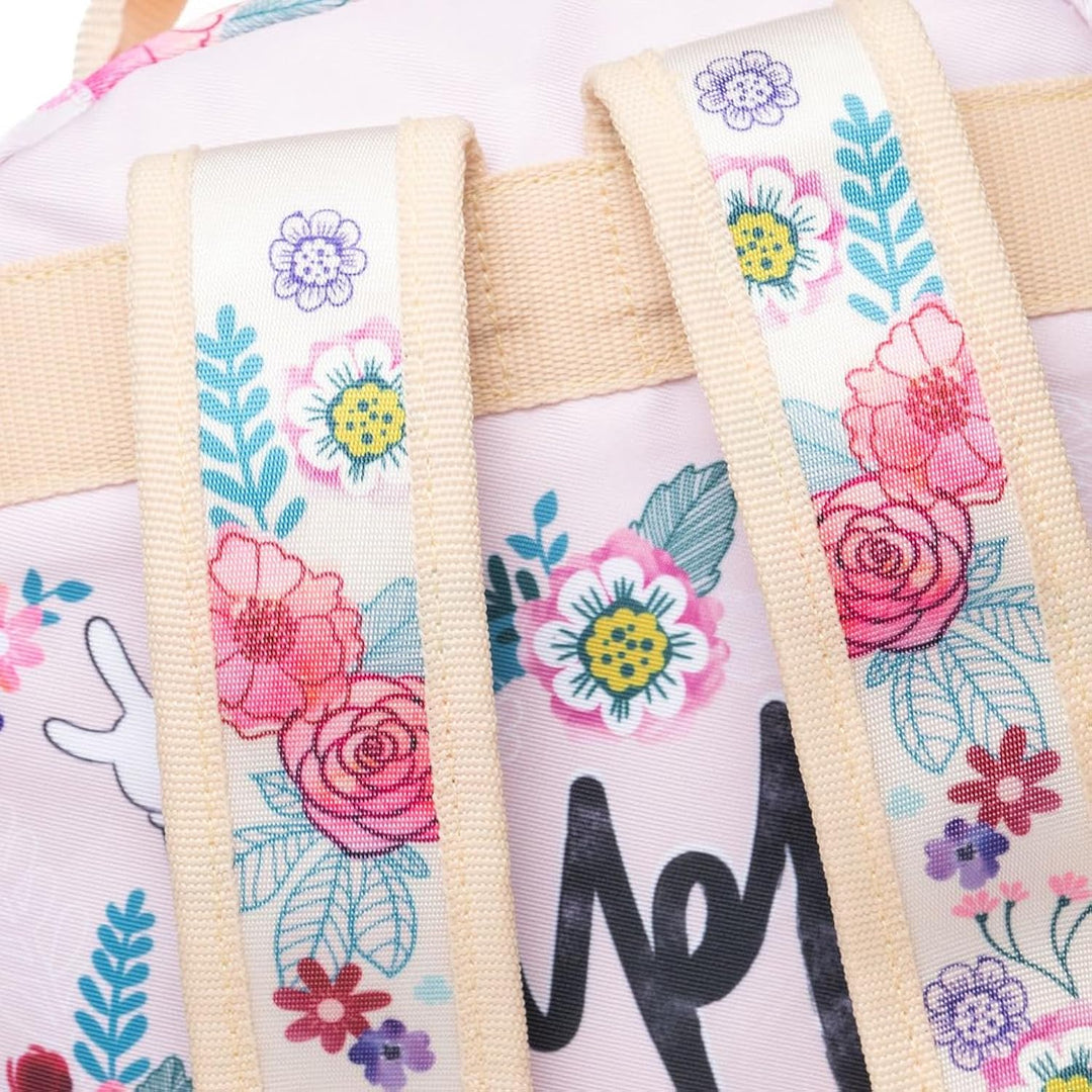 Wondapop Disney Mickey &amp; Minnie “Happy” 15.5” Nylon Backpack, Kids School Bag with Laptop Sleeve &amp; Pockets