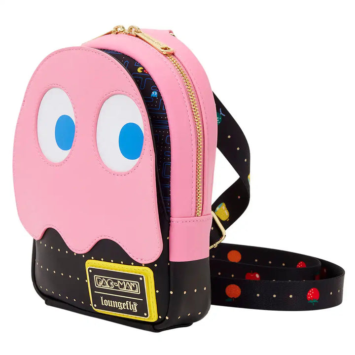 Loungefly Pac-Man Pinky Ghost Sling Crossbody Bag