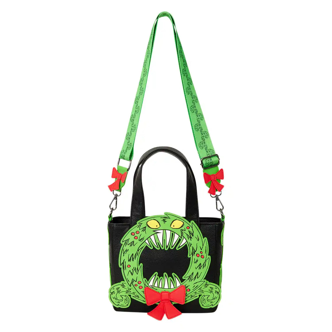 Loungefly Disney Nightmare Before Christmas Man-Eating Wreath Mini Tote Crossbody Bag